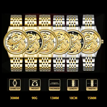 Sıcak Satış Tevıse Marka sevgili saati Erkekler Kadınlar Otomatik mekanik saatler Altın Kaplama Lüks Saat Relogio Masculino Sevgilisi Hediye