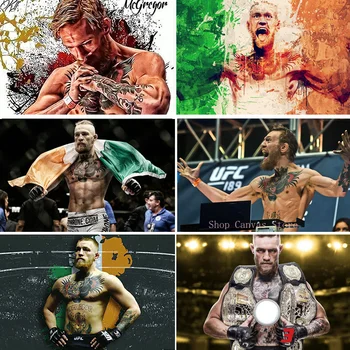 Sıcak Yıldız Canavar Conor McGregor Çıplak Tuval Boyama Dövme UFC229 Motivasyon BOKS Posteri MMA Mücadele Olay Oyunu ev duvar dekoru