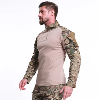 Taktik Yürüyüş T-Shirt erkek Açık Askeri Ordu Kamuflaj Avcılık Tırmanma Gömlek Erkek Nefes Spor Kısa Kollu Gömlek