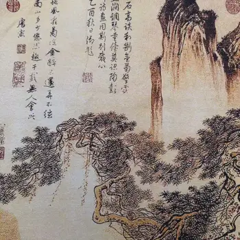 Tang bohu manzara boyama brokar su nakış bitmiş nakış tang Yin geleneksel çin resim sanatı