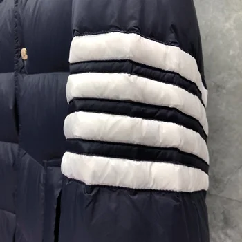 TB THOM erkek Kış Ceket Aşağı Ceketler Moda Marka Donanma Palto Aşağı Dolu Mat Naylon 4-bar Şerit Toptan TB Ceket