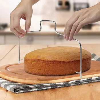 Tek / Çift Hat Kek Kesici Dilimleme Ayarlanabilir Paslanmaz Çelik Cihaz kek dekorasyon kalıbı DIY Bakeware Mutfak Aracı