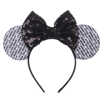 Toptan 5 adet Disney Headdress Star Wars DIY Sevimli Mickey Minnie Kulaklar Kafa Bandı Pullu Yay Kızlar Saç Bantları Kafa Çember Çocuk Saç