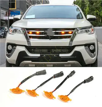 Toyota Hilux için AN160 2016-2020 LED araç ön ızgarası ışık Kiti Dekor W / Tel Hız 4 ADET Araba Aksesuarları