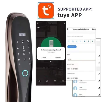 Tuya Akıllı Kapı Kilidi Yeni Biyometrik Parmak İzi Şifre Anahtar IC Kart APP Kontrolü Kilidini Güvenlik Wifi Elektronik Kilitler