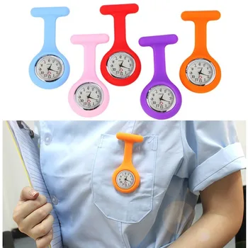 Unisex Saatler Saat Moda cep saatleri Silikon Hemşire İzle Broş Tunik Fob İzle Ücretsiz Pil İle Doktor Tıbbi