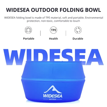 Widesea Kamp 250 ml Yumuşak Katlanır Fincan Açık Cep Kase Sofra Tencere Taşınabilir HandleTourism Kupa Yürüyüş Sırt Çantası TPE