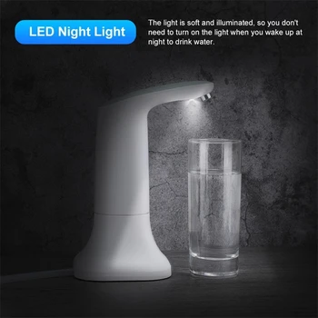 Xiaomi Elektrikli Akıllı Su Şişesi Dağıtıcı Taşınabilir Otomatik İçme Suyu Pompası Tabanı ile LED Gece Lambası Cihazı