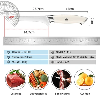XITUO kemiksi saplı bıçak 6 İnç Fileto Bıçakları Yüksek Karbonlu Çelik ve ABS Kolu Et, Balık, Kümes Hayvanları, Tavuk Şef Mutfak Bıçağı