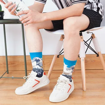 Yaratıcı Pamuk Çorap Kadın Moda Stil Kaykay Kadın Çorap sanat Baskı Yüksek Kaliteli komik çoraplar