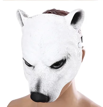 Yarım Yüz Ayı Cosplay Maske Çocuklar Yetişkinler için Kutup ayısı Kostüm PU Köpük Anime Yüz Cosplay Karnaval Masquerade Bar Kostüm Sahne