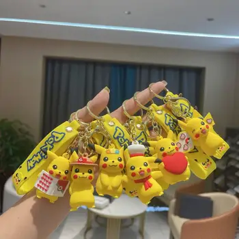 Yeni Pokemon Anahtarlık Aksiyon Figürü Pikachu Kız Sırt Çantası Kolye Araba Süsler Anahtarlık çocuklar için doğum günü hediyesi Ücretsiz Kargo