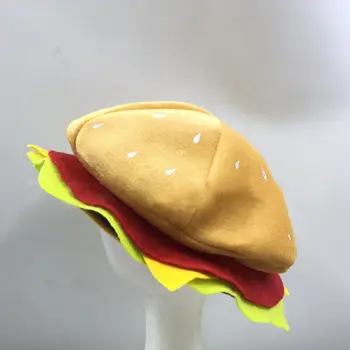 Yetişkin Çocuklar Komik Fast Food Fantezi Şapka Hamburger Çizburger Şekilli Karnaval Cadılar Bayramı Noel Partisi Giyinmek Kostüm