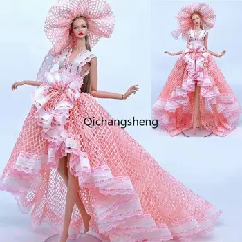 Zarif düğün elbisesi için barbie oyuncak bebek Giysileri Kıyafetler Abiye 1/6 BJD Bebek Aksesuarları Prenses Kulübü Parti Kıyafeti Oyuncak 1: 6