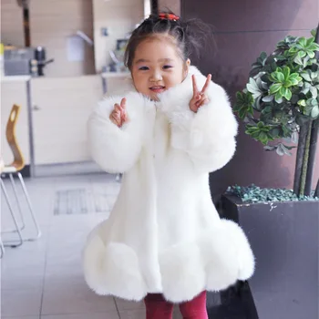 Çocuk Taklit Kürk Ceket Kız Sonbahar ve Kış 2022 Yeni Kore Tarzı Kalınlaşmış Bebek Pamuk kapitone ceket