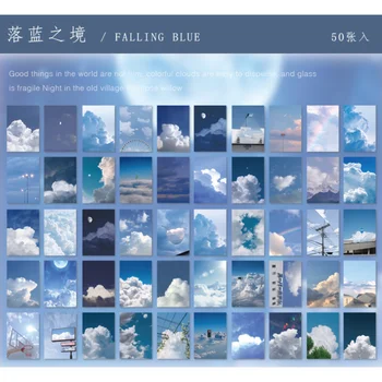 Çıkartmalar Romantik Manzara Scrapbooking DIY Kolaj Kağıt Malzemeleri Dekorasyon 50 Yaprak Gökyüzü Ada Japon kağıt baskı Kitap