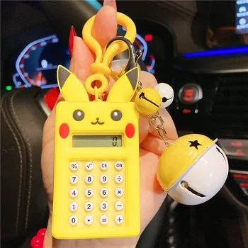 Şekil anahtarlık çocuklar pikachu Anime hesap makinesi anahtarlık pokemon pikachu Oyuncaklar hediye çanta kolye Çocuk doğum günü hediye