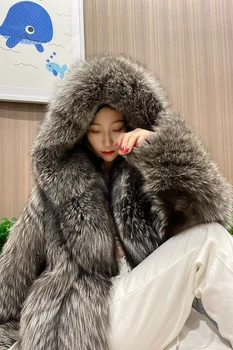 Шуба Женская Норка Hooded Warm Thick Women Imitation Fur Overcoats Sexy Winter Autumn Long Section Female Fake Fur Jackets J3523